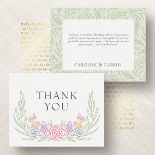 Wilde bloemen Floral Wedding Bedankkaart