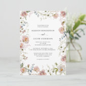 Wilde bloemen Floral Wedding Kaart (Staand voorkant)