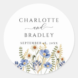 Wilde bloemen Floral Wedding Ronde Sticker