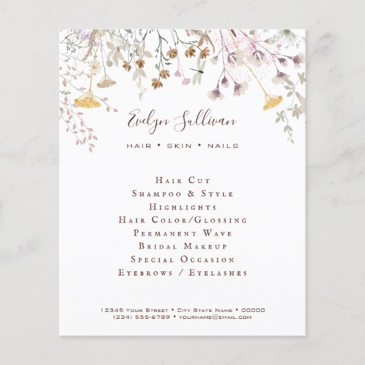 Wilde bloemen flyer (Voorkant)