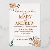 Wilde bloemen folie uitnodiging (Voorkant)