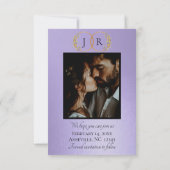 Wilde Bloemen, Foto & Blad Monogram - Blauwe Serin Save The Date (Achterkant)