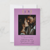 Wilde Bloemen, Foto & Blad Monogram - Lavendel Save The Date (Achterkant)