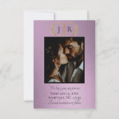 Wilde Bloemen, Foto & Blad Monogram - Lavendel Save The Date (Achterkant)