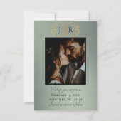 Wilde Bloemen, Foto & Blad Monogram - Salie Save The Date (Achterkant)