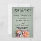 Wilde Bloemen, Foto & Blad Monogram - Salie Save The Date (Voorkant)