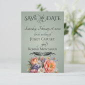 Wilde Bloemen, Foto & Blad Monogram - Salie Save The Date (Staand voorkant)