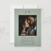 Wilde Bloemen, Foto & Blad Monogram - Salie Save The Date (Achterkant)