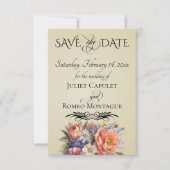 Wilde Bloemen, Foto & Blad Monogram - Tarwe Save The Date (Voorkant)