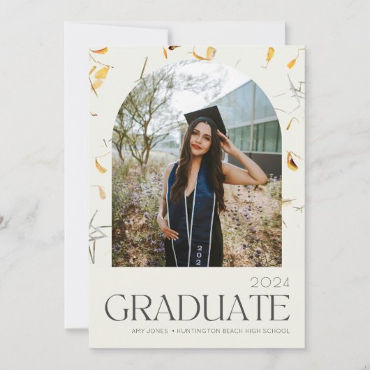 Wilde bloemen foto eindexamenfeest middelbare scho aankondiging (Voorkant)