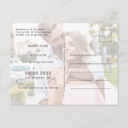 Wilde bloemen foto Opslaan Datum Aankondigingskaart (Achterkant)