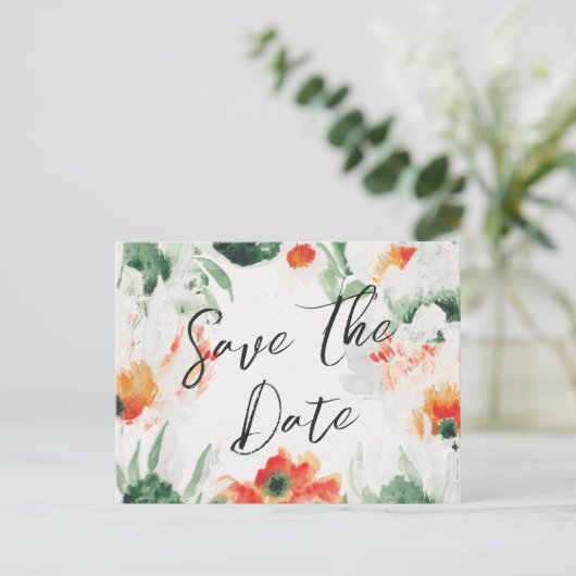 Wilde bloemen foto Opslaan Datum Aankondigingskaart (Staand voorkant)