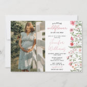 Wilde bloemen Fotouitnodiging baby shower Kaart (Voorkant)