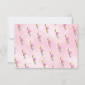 Wilde bloemen gazon gepersonaliseerde roze dank je bedankkaart (Achterkant)