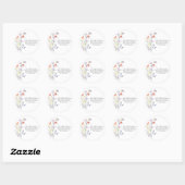 Wilde bloemen - gebedskaarslabel ronde sticker (Vel)