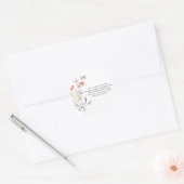 Wilde bloemen - gebedskaarslabel ronde sticker (Envelop)
