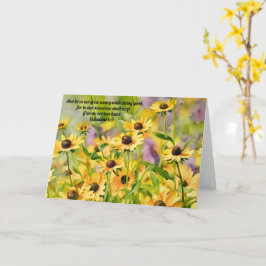 Wilde bloemen Gele bloem Bijbelvers kaart