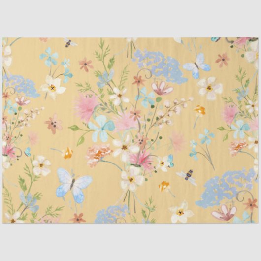 Wilde bloemen Gele vlinderbloemknol Tissuepapier (Voorkant)