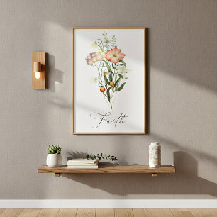 Wilde bloemen geloof poster