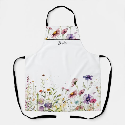 Wilde bloemen gepersonaliseerd Schort (Voorkant)