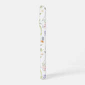 Wilde bloemen Gepersonaliseerde naam Wit iPhone 16 Hoesje (Linkerkant)