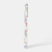 Wilde bloemen Gepersonaliseerde naam Wit iPhone 16 Hoesje (Rechterkant)