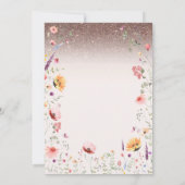 Wilde Bloemen Glitter Slingerlichten 80ste Verjaar Kaart (Achterkant)