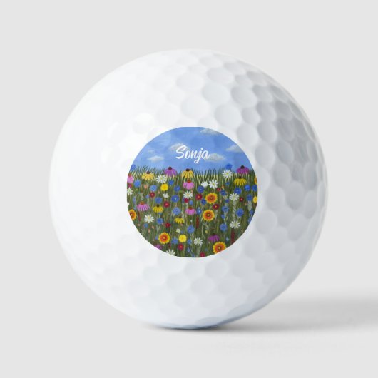 Wilde Bloemen Golfballen (Voorkant)