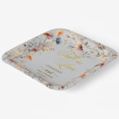 Wilde Bloemen Goud 'Elegante Trouwliefde' Papieren Bordje (Gebogen)