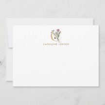 Wilde bloemen Goud Monogram Letter C Persoonlijk