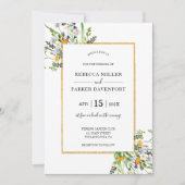 Wilde bloemen goudelegant Weddenschap Kaart (Voorkant)