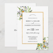 Wilde bloemen goudelegant Weddenschap Kaart (Voorkant / Achterkant)