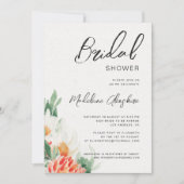 Wilde bloemen, groen en oranje vrijgezellenfeest kaart (Voorkant)