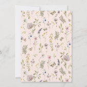 Wilde Bloemen Groene Botanische Bruiloft Kaart (Achterkant)