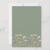 Wilde Bloemen Groene Bruiloft Kaart (Achterkant)