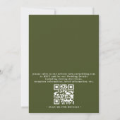Wilde Bloemen Groene Krans Rustieke QR Code Bruilo Kaart (Achterkant)