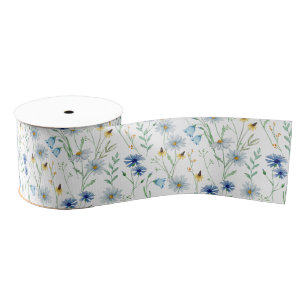 Wilde bloemen grosgrain lint