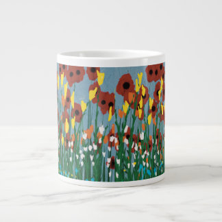 Wilde bloemen grote koffiekop