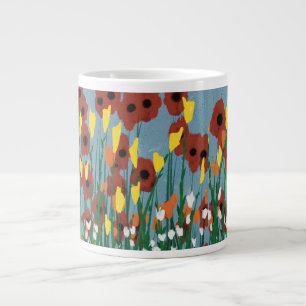 Wilde bloemen grote koffiekop