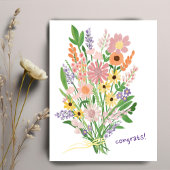 Wilde Bloemen Handgeschilderd Kleurig Gouache Gefe Briefkaart