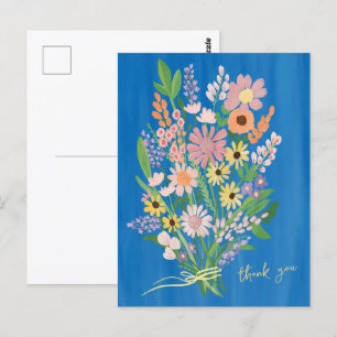 Wilde Bloemen Handgeschilderd Kleurrijk Gouache Da Briefkaart