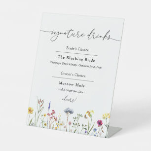 Wilde bloemen Handtekening Drink voetstuk Reclamebord Met Voetstuk