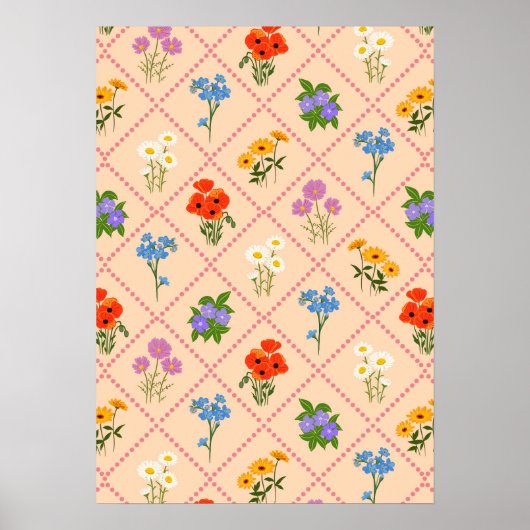 Wilde Bloemen Harlekijn Tuin Poster (Voorkant)