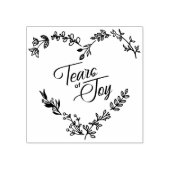 Wilde bloemen Harttranen van het Joy Wedding Quote Rubberstempel (Afrduk)