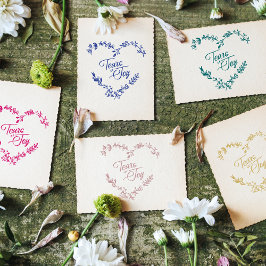 Wilde bloemen Harttranen van het Joy Wedding Quote Rubberstempel