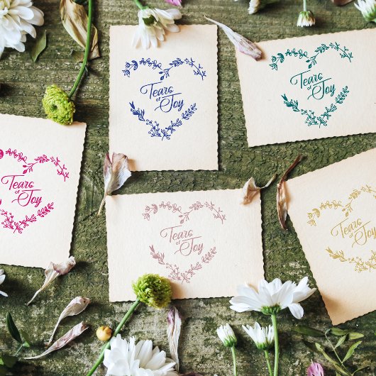 Wilde bloemen Harttranen van het Joy Wedding Quote Rubberstempel