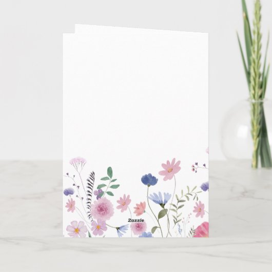 wilde bloemen Heilig Kruis Bedankkaart (Achterkant)