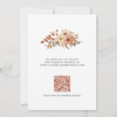 Wilde Bloemen Herfst Bruiloft Save The Date (Achterkant)