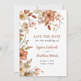 Wilde Bloemen Herfst Bruiloft Save The Date