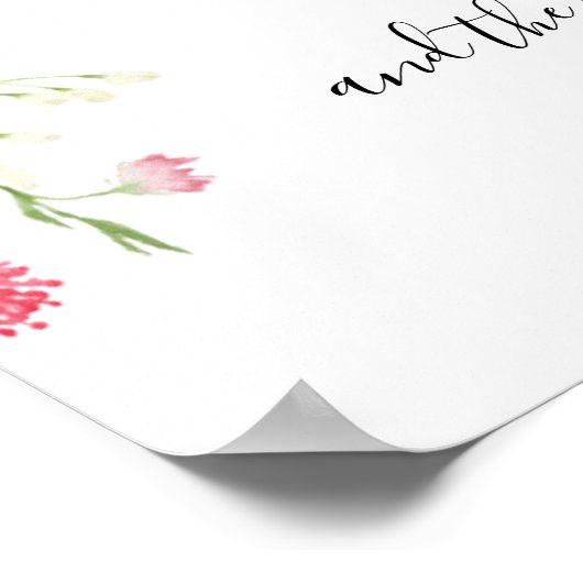 Wilde bloemen houden van tijdlijnbruiloft. poster (Hoek)